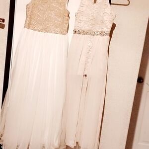 American Girl Cream Lace Prom Dresses